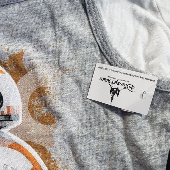 Disney Star Wars BB 8 Blouse Girl Tank Short Sleeved Shirt Graphic Tee Shirt - Picture 7 of 12
